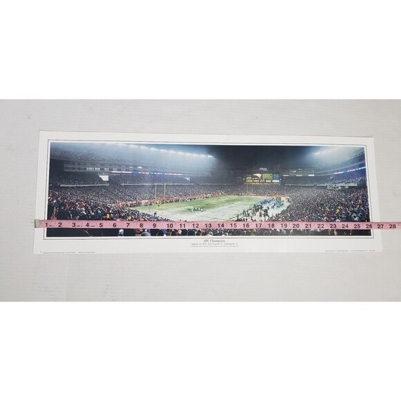 AFC Champions 2004 Panoramic 27x.6 inch New England Pats v Indianapolis Colts - Picture 5 of 9
